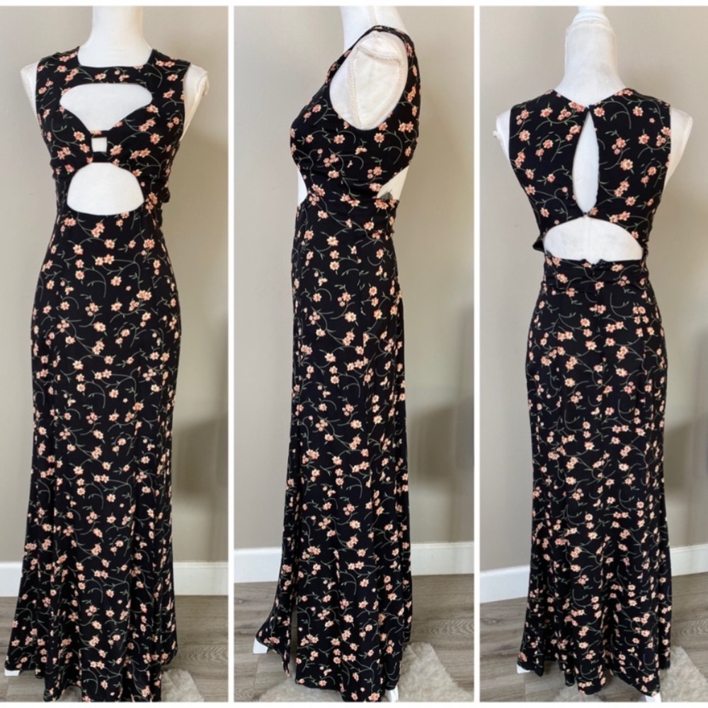 RARE Reformation floral cutout black maxid…